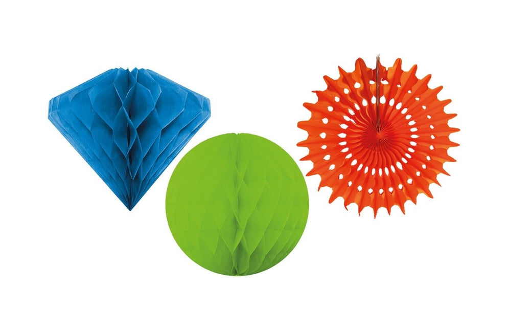 Gekleurde Honeycombs 20cm 3st van Procos koop je bij Partywinkel