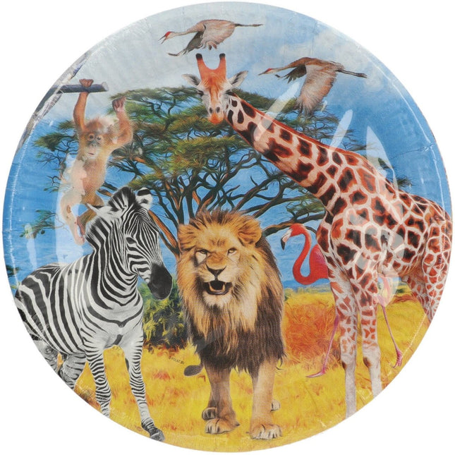Gekleurde Jungle Borden 23cm 8st van Folat koop je bij Partywinkel