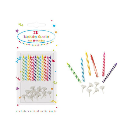 Gekleurde Kaarsen Met Houders 30 delig van Procos koop je bij Partywinkel