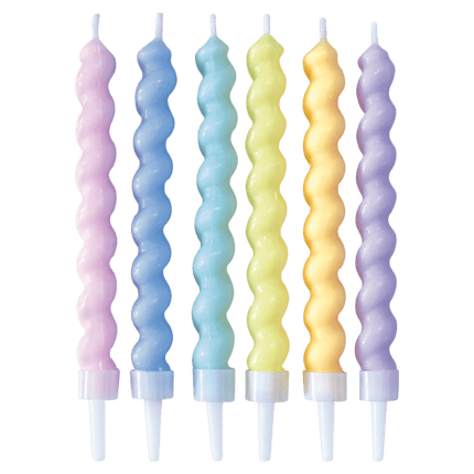 Gekleurde Kaarsen Twisted Pastel van Procos koop je bij Partywinkel