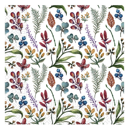 Gekleurde Servetten Herbs 33cm 20st van Procos koop je bij Partywinkel