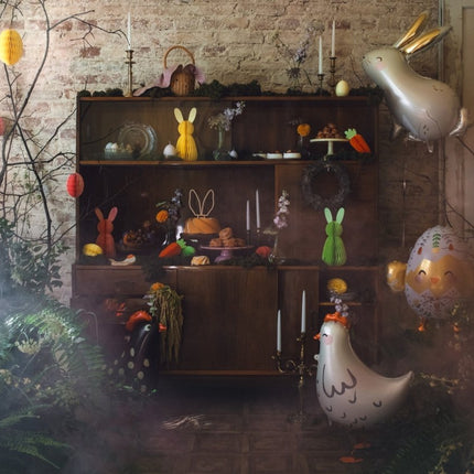 Gele Honeycomb Paasei 12cm van Partydeco koop je bij Partywinkel