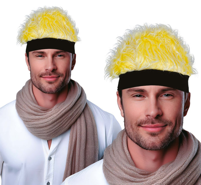 Gele Pruik Mat Band Volwassen van Fiestas Guirca koop je bij Partywinkel