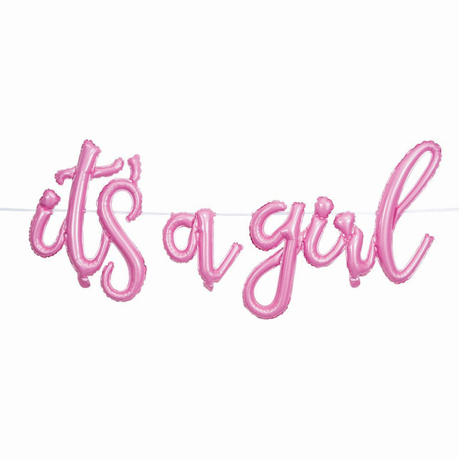 Gender Reveal Letterslinger It'S A Girl 2,4m van Creative Converting koop je bij Partywinkel