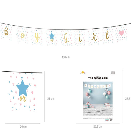 Gender Reveal Slinger 2,2m van Fiestas Guirca koop je bij Partywinkel