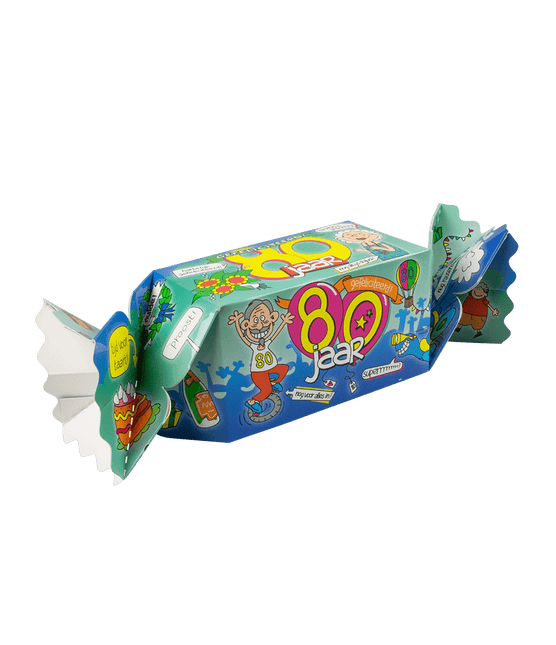 Geschenkdoosje 80 Jaar 26cm van Paper Dreams koop je bij Partywinkel