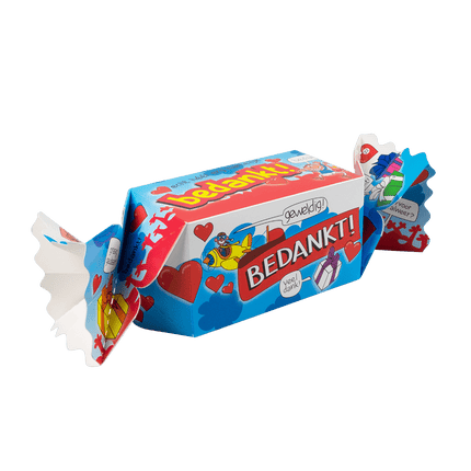 Geschenkdoosje Bedankt Blauw 26cm van Paper Dreams koop je bij Partywinkel