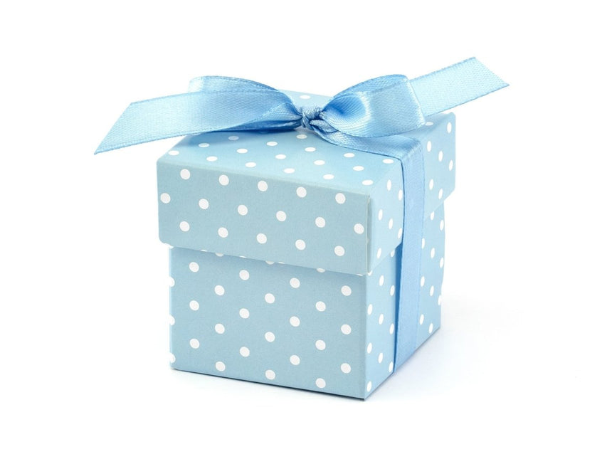Geschenkdoosjes Stip Lichtblauw 5,2cm 10st van Partydeco koop je bij Partywinkel