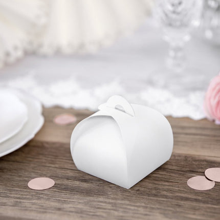 Geschenkdoosjes Wit 6cm 10st van Partydeco koop je bij Partywinkel
