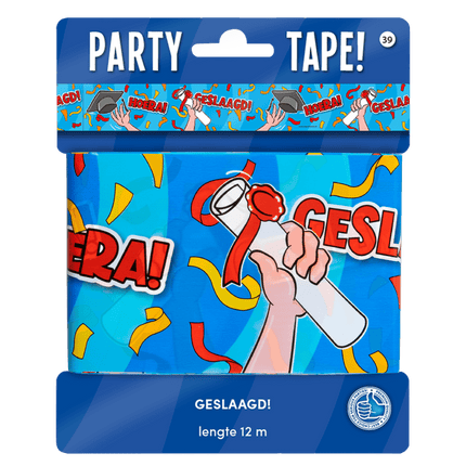 Geslaagd Afzetlint Cartoon 12m van Paper Dreams koop je bij Partywinkel
