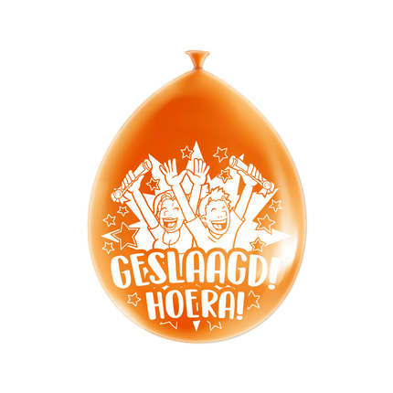 Geslaagd Ballonnen Hoera 30cm 8st van Paper Dreams koop je bij Partywinkel