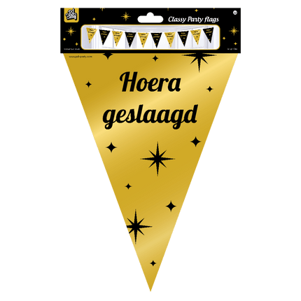 Geslaagd Slinger Zwart Goud 10m van Paper Dreams koop je bij Partywinkel