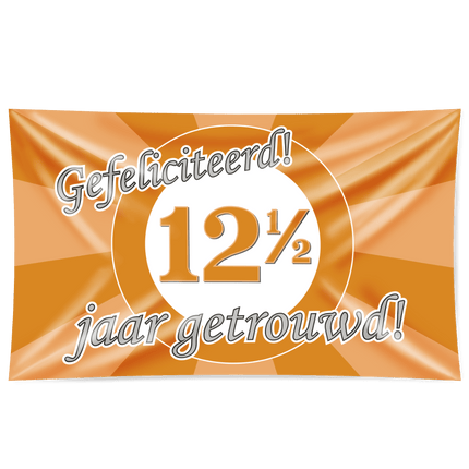 Gevelvlag 12,5 Jaar Getrouwd 1,5m van Paper Dreams koop je bij Partywinkel