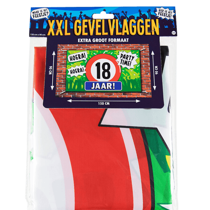 Gevelvlag 18 Jaar 1,5m van Paper Dreams koop je bij Partywinkel