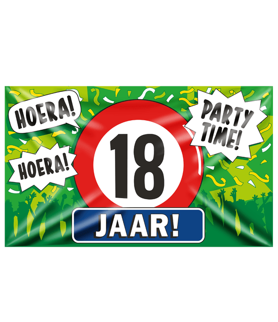 Gevelvlag 18 Jaar 1,5m van Paper Dreams koop je bij Partywinkel