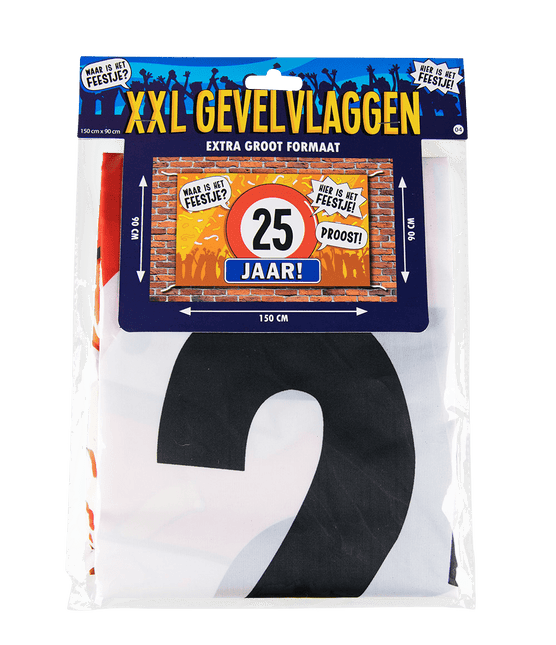Gevelvlag 25 Jaar 1,5m van Paper Dreams koop je bij Partywinkel