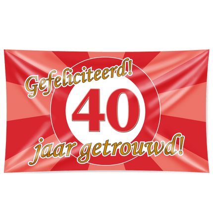 Gevelvlag 40 Jaar Getrouwd 1,5m van Paper Dreams koop je bij Partywinkel