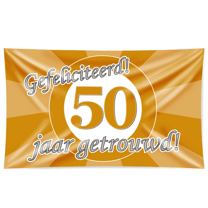 Gevelvlag 50Jaar Getrouwd 1,5m van Paper Dreams koop je bij Partywinkel