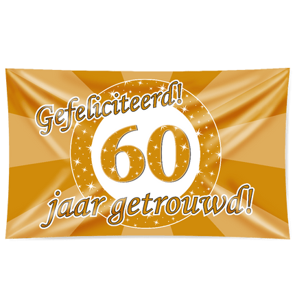 Gevelvlag 60 Jaar Getrouwd 1,5m van Paper Dreams koop je bij Partywinkel