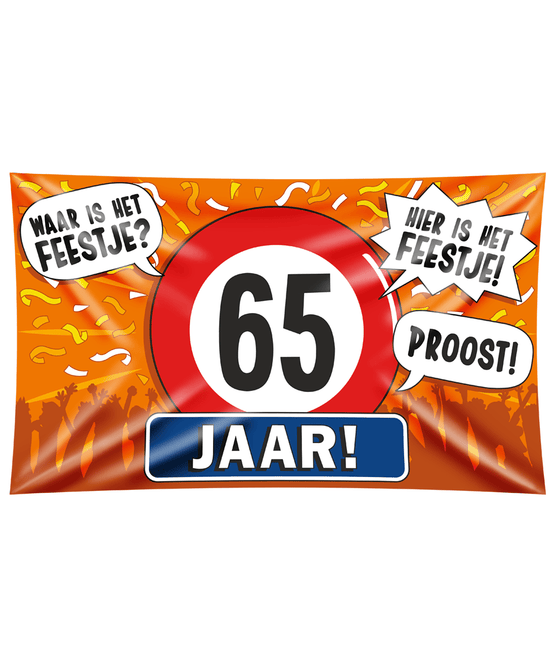 Gevelvlag 65 Jaar 1,5m van Paper Dreams koop je bij Partywinkel