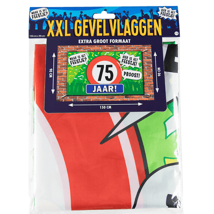 Gevelvlag 75 Jaar 1,5m van Paper Dreams koop je bij Partywinkel