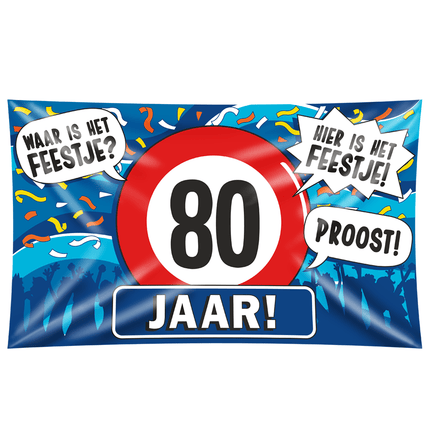 Gevelvlag 80 Jaar 1,5m van Paper Dreams koop je bij Partywinkel