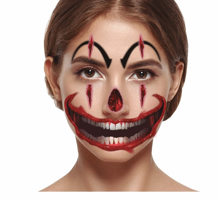 Gezicht Stickers Clown 30x14 cm van Fiestas Guirca koop je bij Partywinkel