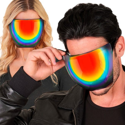 Gezichtsscherm Spiegellens Regenboog van Widmann koop je bij Partywinkel