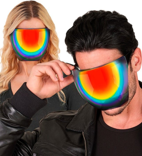 Gezichtsscherm Spiegellens Regenboog van Widmann koop je bij Partywinkel