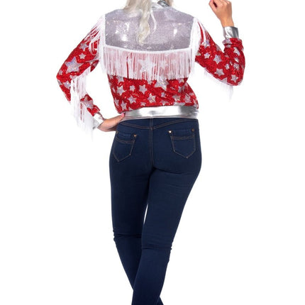 Ster Jas Rood Dames Glamorous Pailletten van Wilbers & Wilbers koop je bij Partywinkel