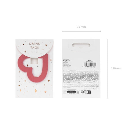 Glasmarkers Hartjes 10st van Partydeco koop je bij Partywinkel