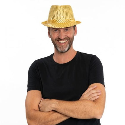 Glitter Hoed Goud van Partychimp koop je bij Partywinkel