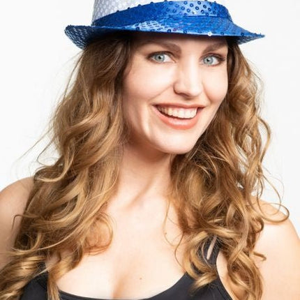 Glitter Hoed Rood Wit Blauw van Partychimp koop je bij Partywinkel