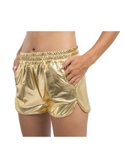 Guldmetallic shorts til kvinder