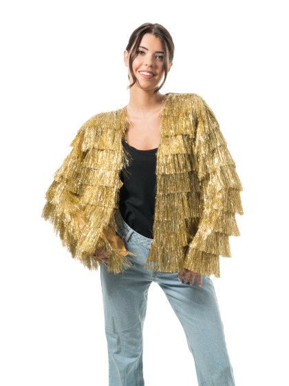 Goud Lametta Jasje Met Franjes Dames van CHAKS koop je bij Partywinkel