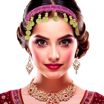 Goud Roze Hoofdband Munten van Fiestas Guirca koop je bij Partywinkel