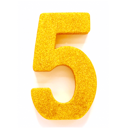 Goud Tafeldecoratie Cijfer 5 Glitter 20,5cm van WeFiesta koop je bij Partywinkel