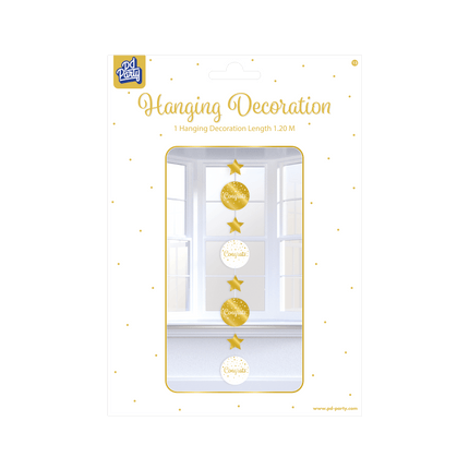 Goud Witte Hangdecoratie Congrats 17cm van Paper Dreams koop je bij Partywinkel