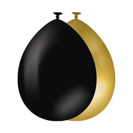 Goud Zwarte Ballonnen 30cm 10st van Paper Dreams koop je bij Partywinkel