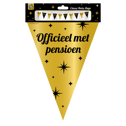Goud Zwarte Pensioen Slinger 10m van Paper Dreams koop je bij Partywinkel