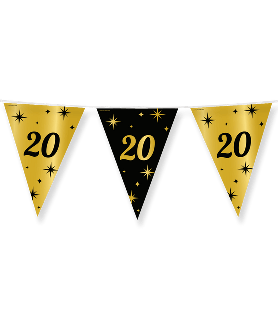 Goud Zwarte Slinger 20 Jaar 10m van Paper Dreams koop je bij Partywinkel