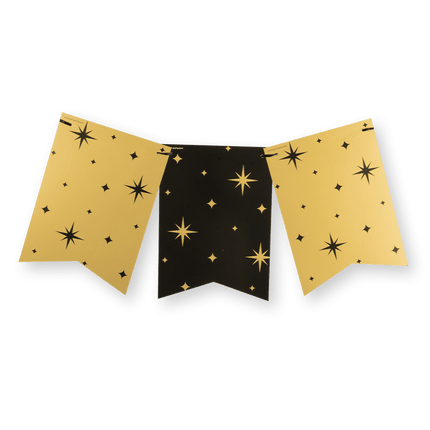 Goud Zwarte Slinger Sterren 6m van Paper Dreams koop je bij Partywinkel