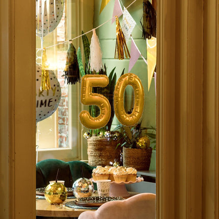 Gouden 4 Jaar Stickers Folieballon 20cm van Boland koop je bij Partywinkel