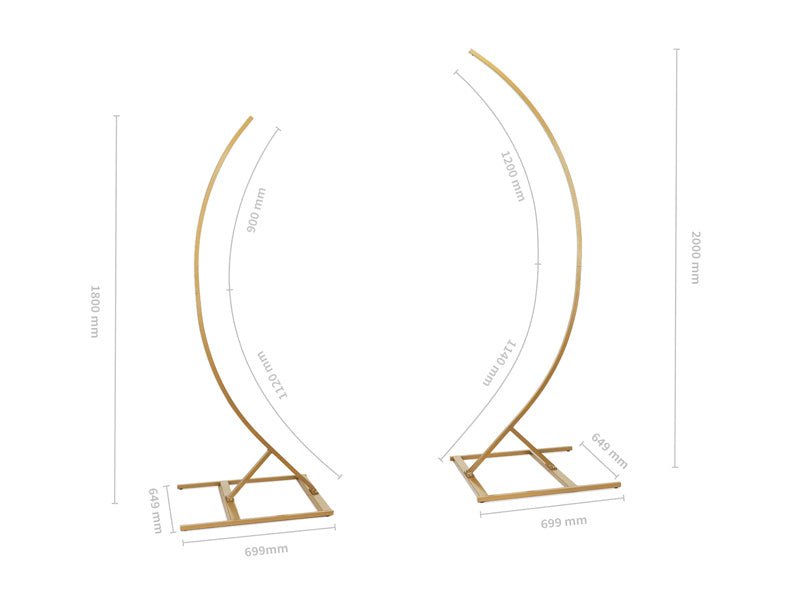 Gouden Backdrop Frame Halve Boog 2st van Partydeco koop je bij Partywinkel