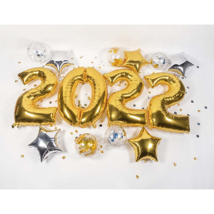 Gouden Ballonnen Confetti 30cm 5st van Boland koop je bij Partywinkel