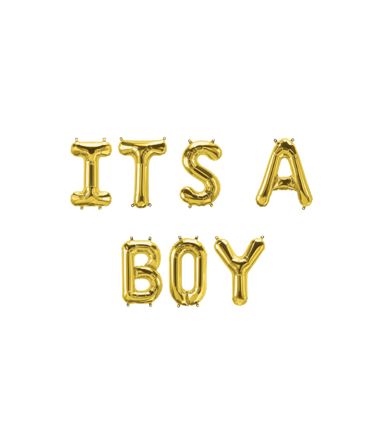 Gouden Ballonnen Set Its A Boy 1,9m van Paper Dreams koop je bij Partywinkel