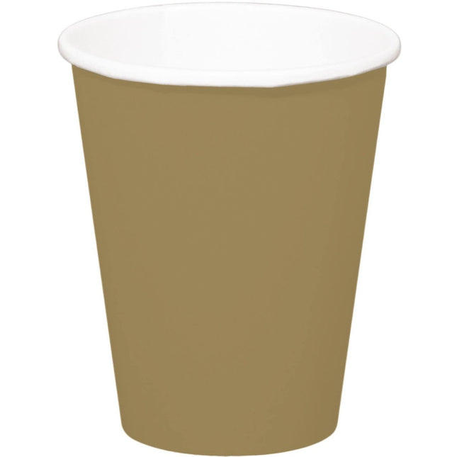 Gouden Bekers Karton 350ml 8st van Folat koop je bij Partywinkel