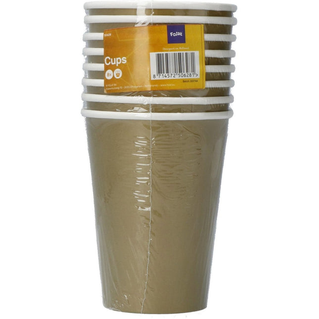 Gouden Bekers Karton 350ml 8st van Folat koop je bij Partywinkel