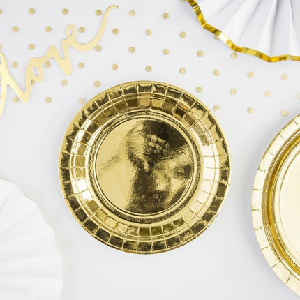 Gouden Borden 18cm 6st van Partydeco koop je bij Partywinkel
