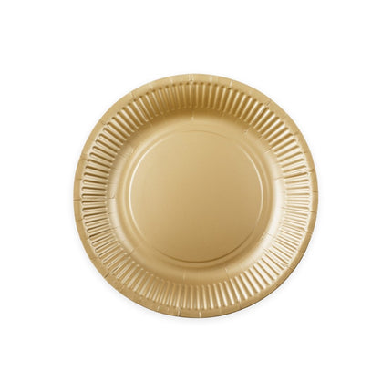 Gouden Borden Papier 23cm 16st van WeFiesta koop je bij Partywinkel